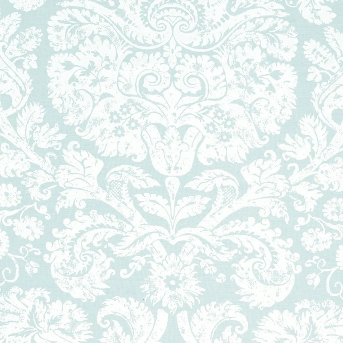 Schumacher 174132 Barresa Damask Aqua fabric swatch
