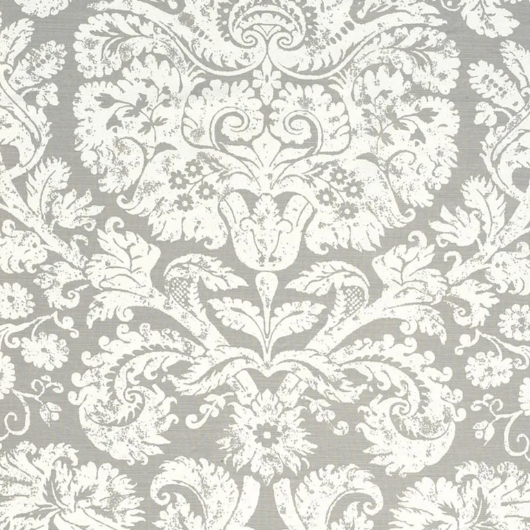 Schumacher 174133 Barresa Damask Pearl fabric swatch
