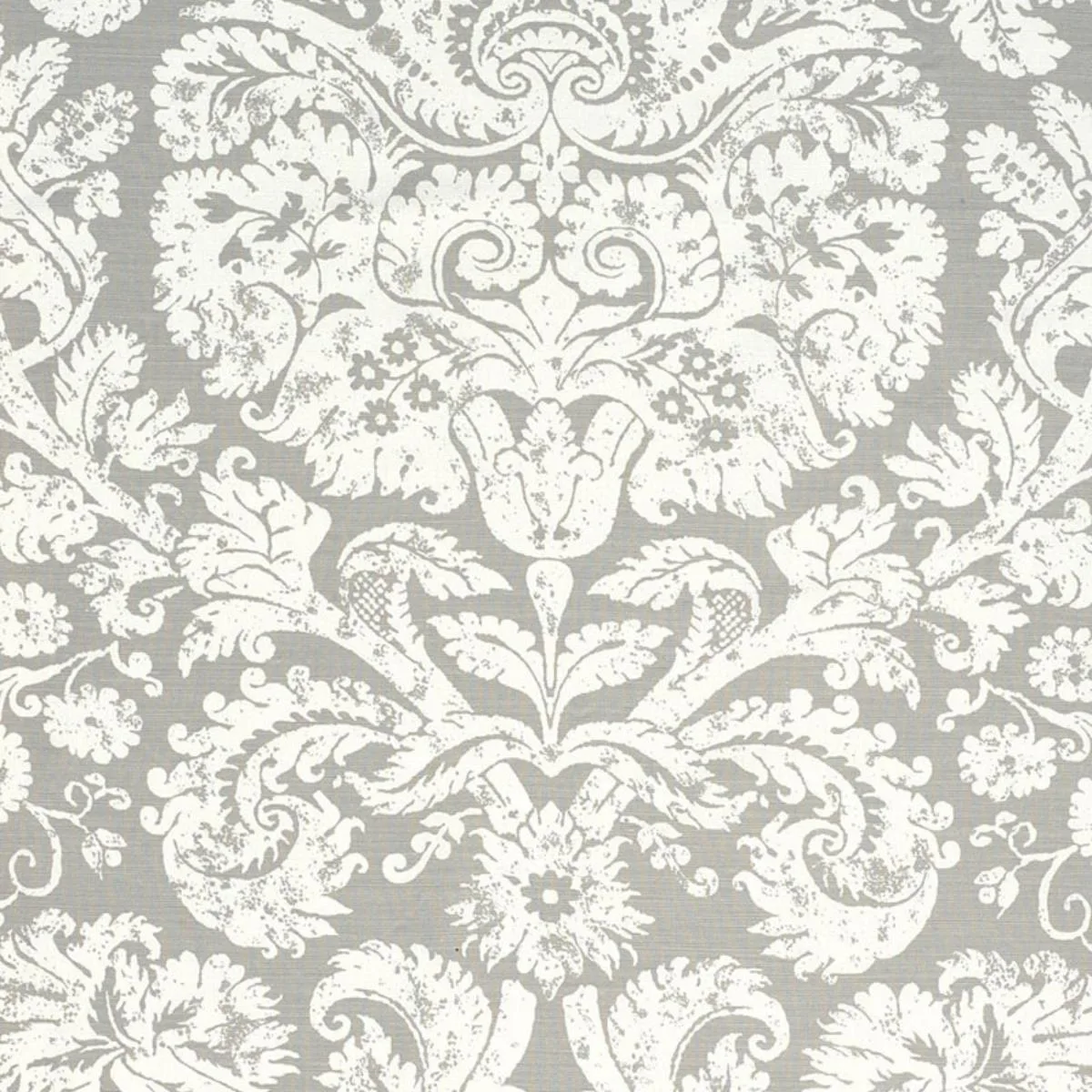 Schumacher 174133 Barresa Damask Pearl fabric swatch