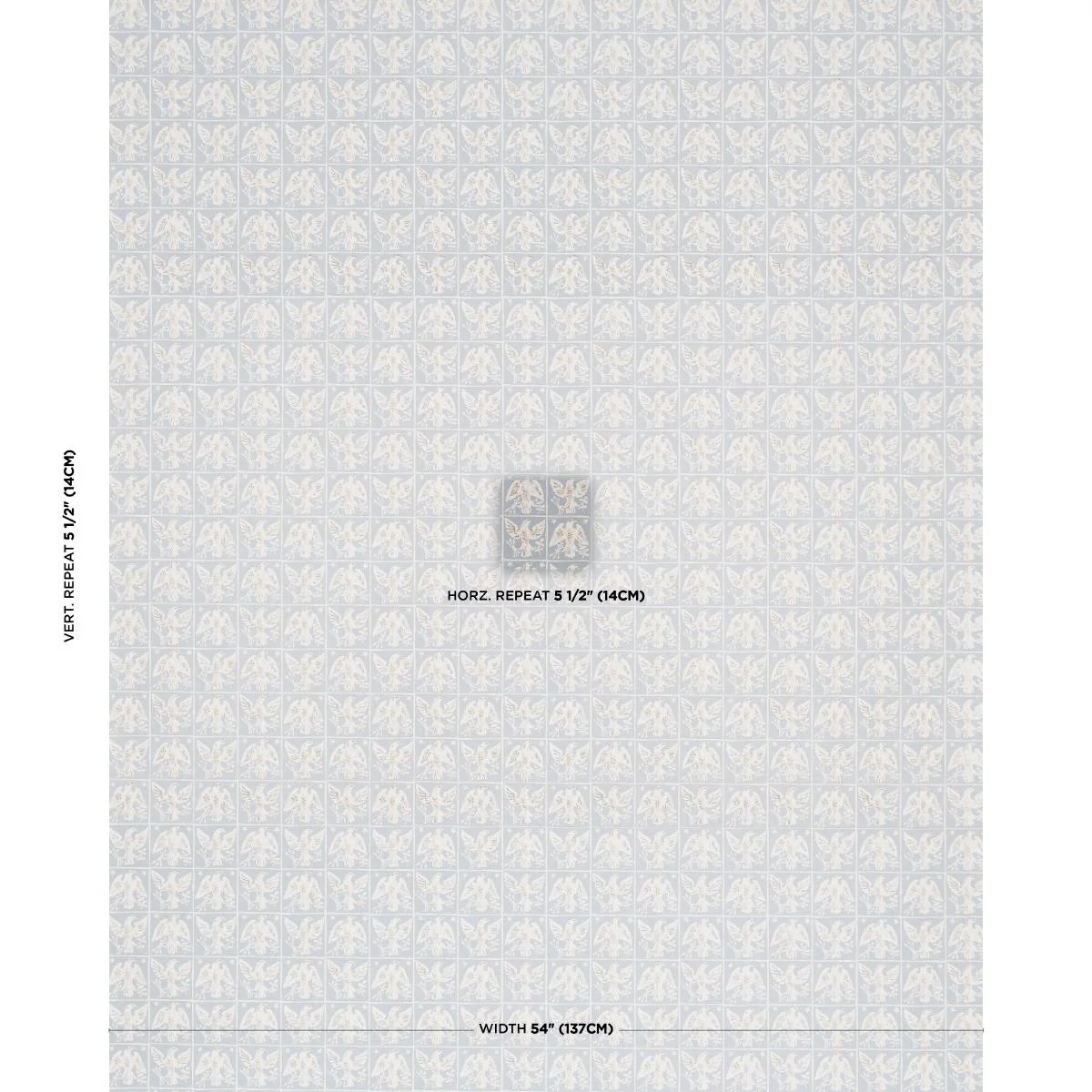 Schumacher 183192 Barton's Eagle Hand Print Blue fabric swatch