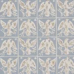 Schumacher 183192 Barton's Eagle Hand Print Blue fabric swatch