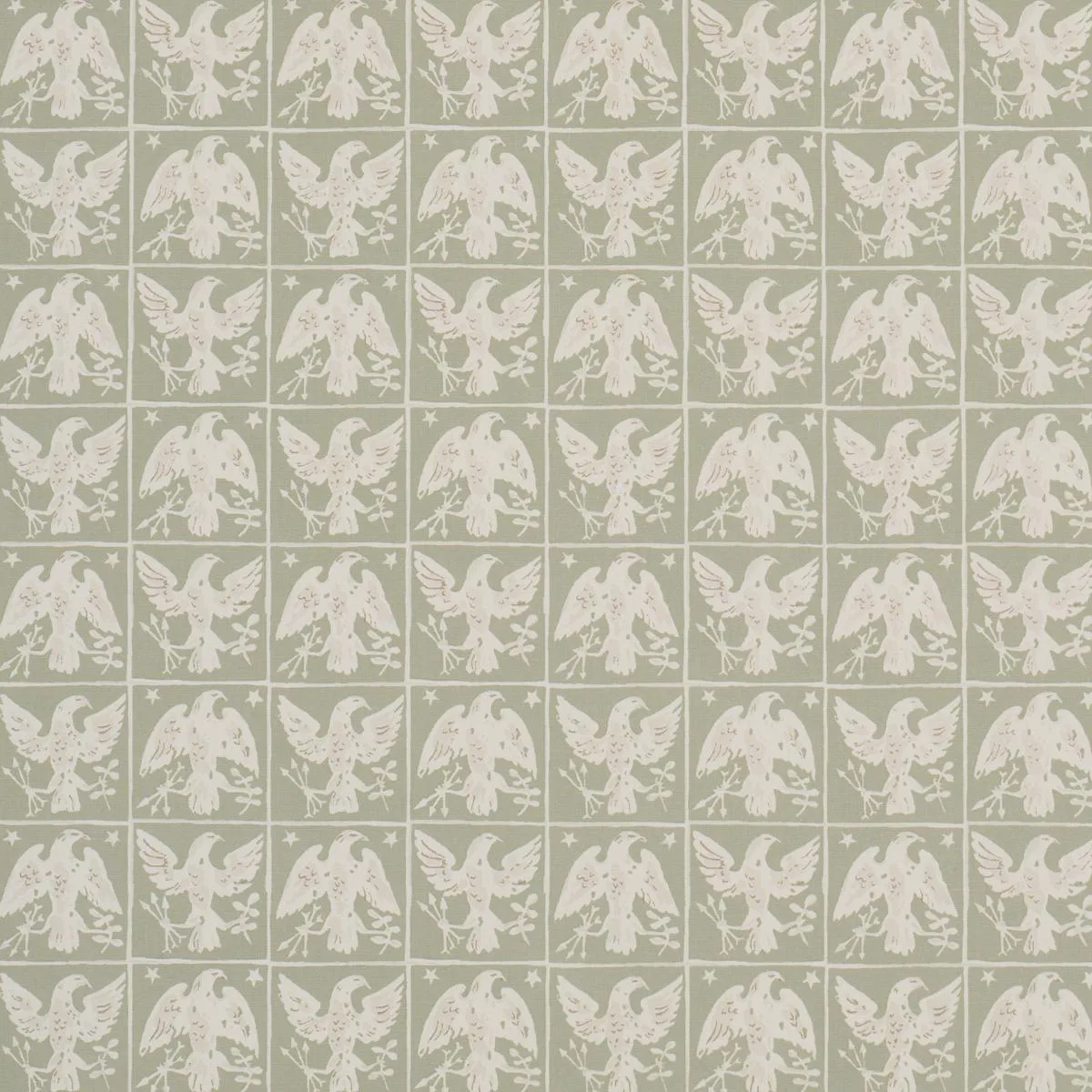 Schumacher 183191 Barton's Eagle Hand Print Green fabric swatch