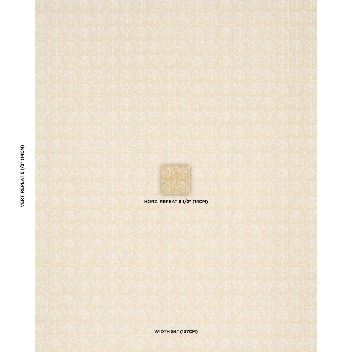 Schumacher 183190 Barton's Eagle Hand Print Yellow fabric swatch