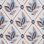 Schumacher 180573 Basile Trellis Delft & Sepia fabric swatch