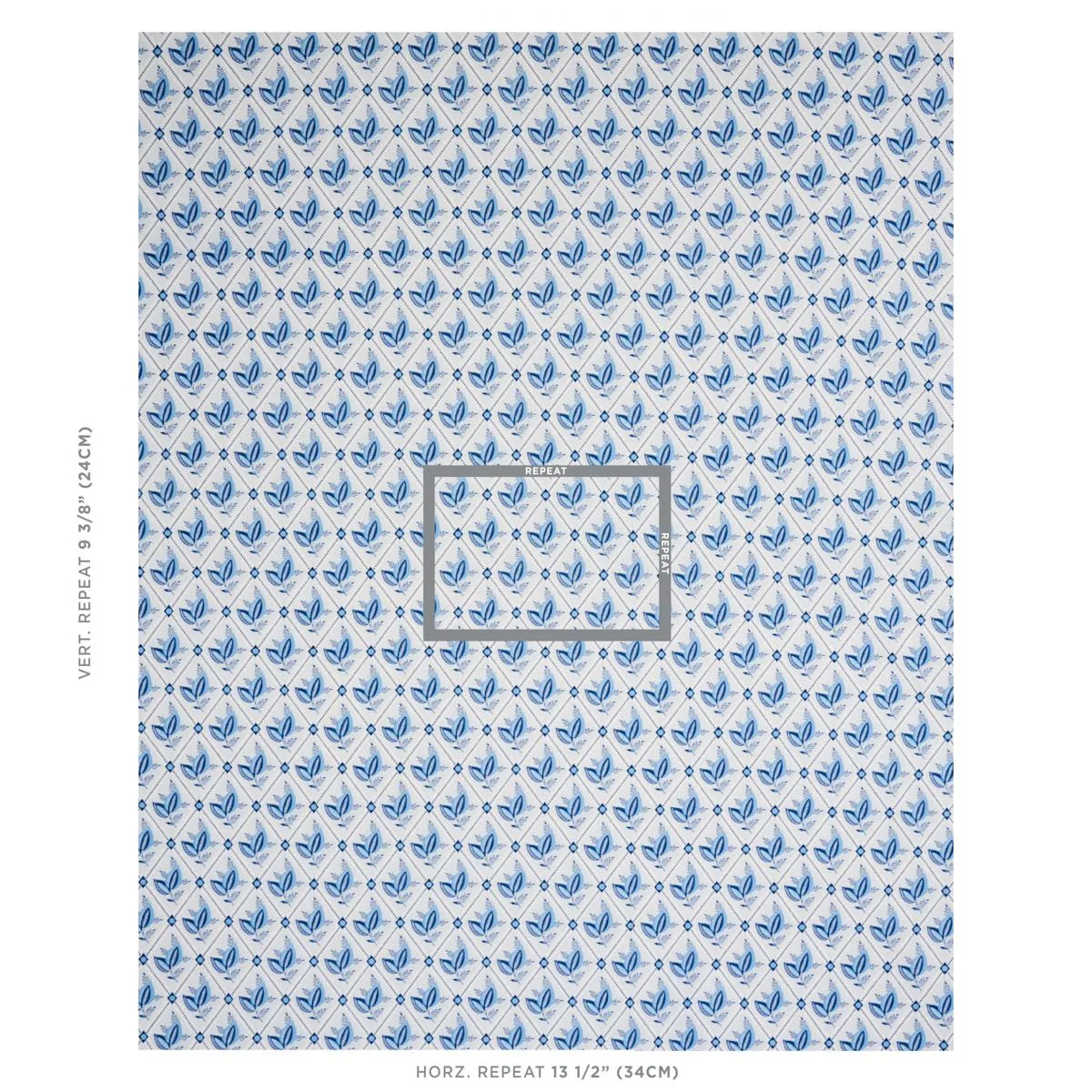 Schumacher 180570 Basile Trellis Porcelain fabric swatch