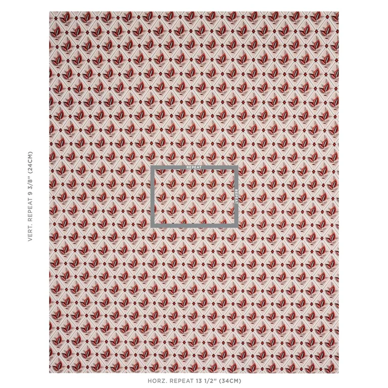 Schumacher 180571 Basile Trellis Spice & Carbon fabric swatch