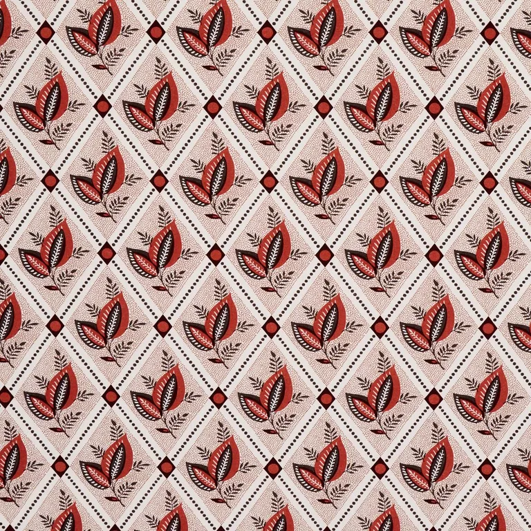 Schumacher 180571 Basile Trellis Spice & Carbon fabric swatch