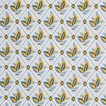 Schumacher 180572 Basile Trellis Yellow & Blue fabric swatch