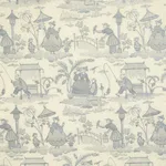 Schumacher 66600 Bassano Embroidered Toile Delft fabric swatch