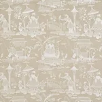 Schumacher 66601 Bassano Embroidered Toile Linen fabric swatch