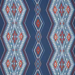 Schumacher 78150 Bayeta Embroidery Blue & Red fabric swatch