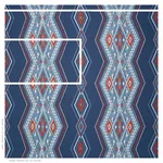 Schumacher 78150 Bayeta Embroidery Blue & Red fabric swatch