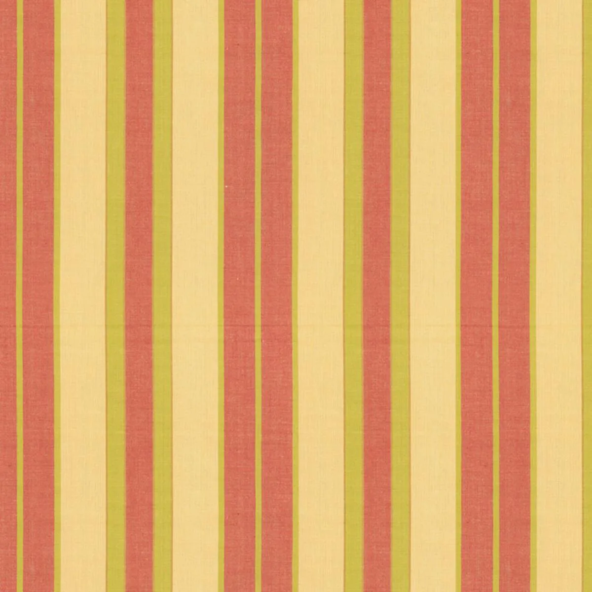 Schumacher 62996 Beacon Cotton Stripe Maize/Pear/Coral fabric swatch