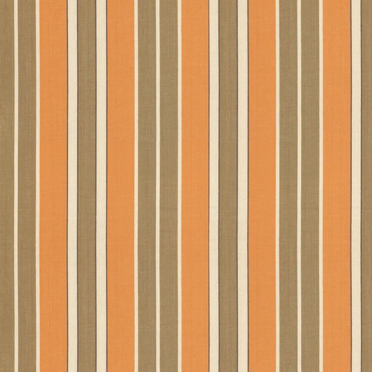 Schumacher 62995 Beacon Cotton Stripe Pumpkin/Mocha/Java fabric swatch
