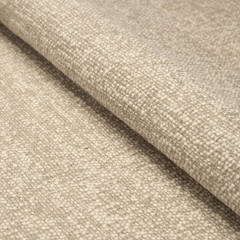 Schumacher 82370 Beacon Linen Wool Texture Natural fabric swatch