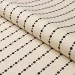Schumacher 181430 Beaded Stripe Black And Cream fabric swatch