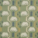 Schumacher 84981 Bear Brigade Forest fabric swatch