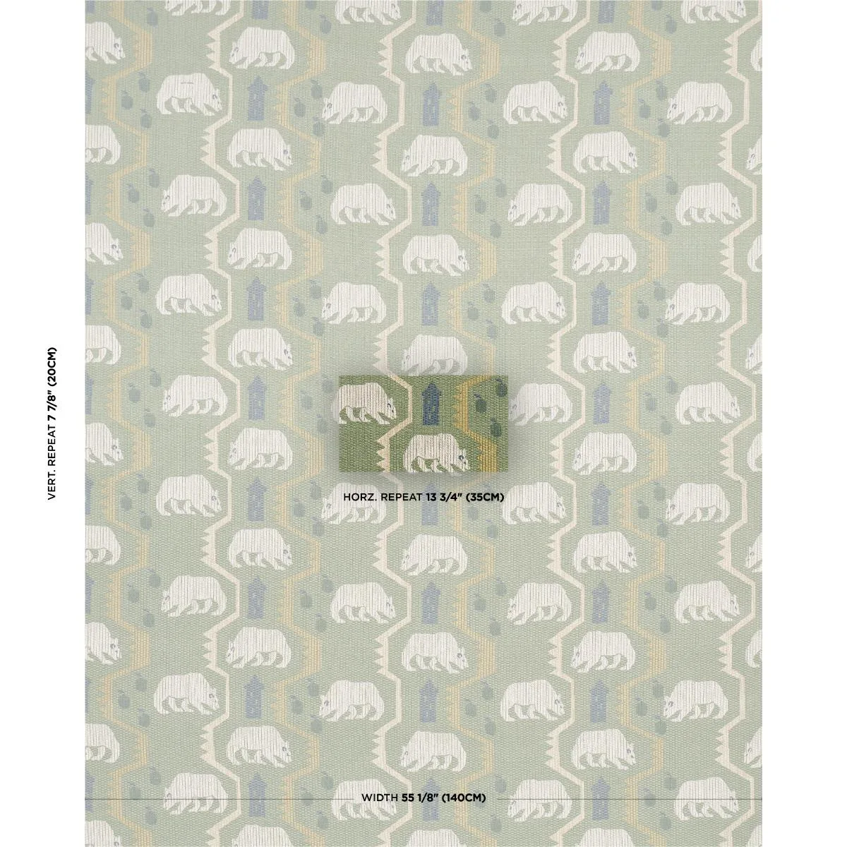 Schumacher 84981 Bear Brigade Forest fabric swatch