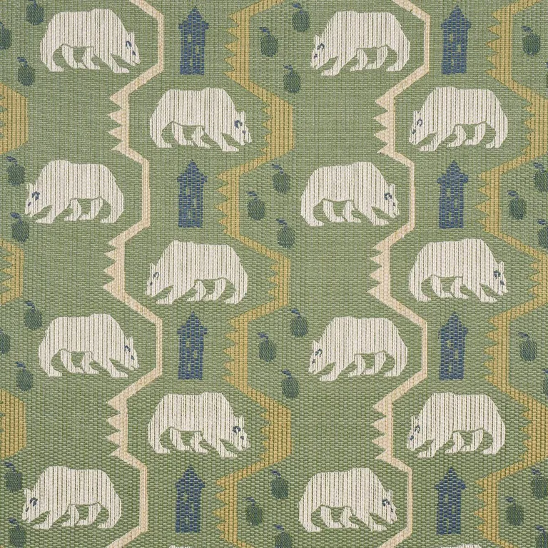 Schumacher 84981 Bear Brigade Forest fabric swatch