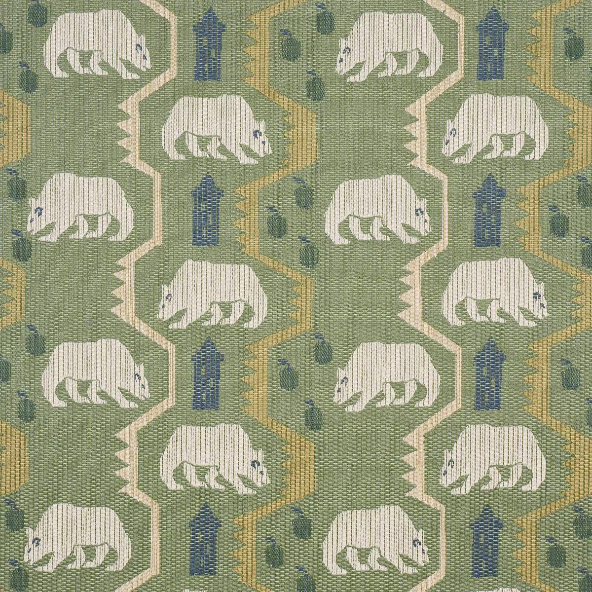 Schumacher 84981 Bear Brigade Forest fabric swatch