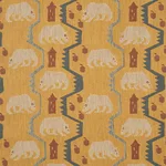 Schumacher 84980 Bear Brigade Ochre fabric swatch