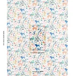 Schumacher 181590 Beasts Indoor/Outdoor Multi On Ivory fabric swatch