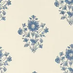 Schumacher 173762 Beatrice Bouquet Indigo fabric swatch