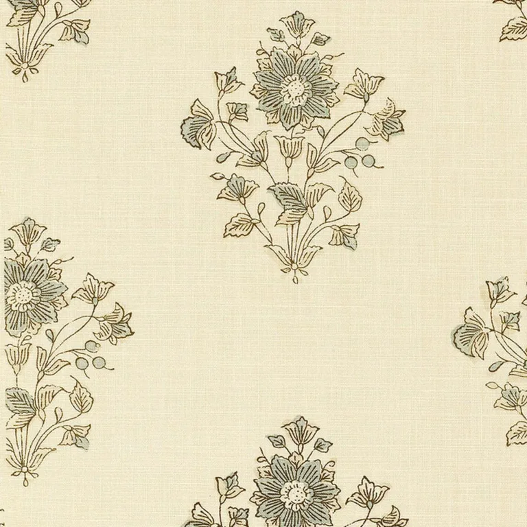 Schumacher 173761 Beatrice Bouquet Mineral fabric swatch