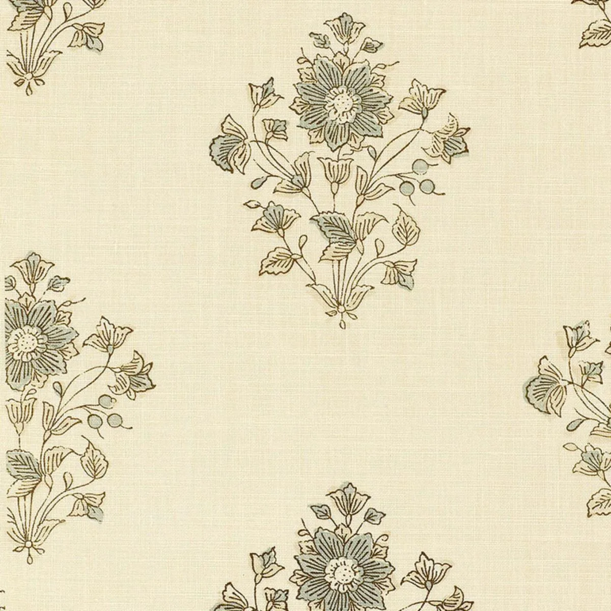 Schumacher 173761 Beatrice Bouquet Mineral fabric swatch