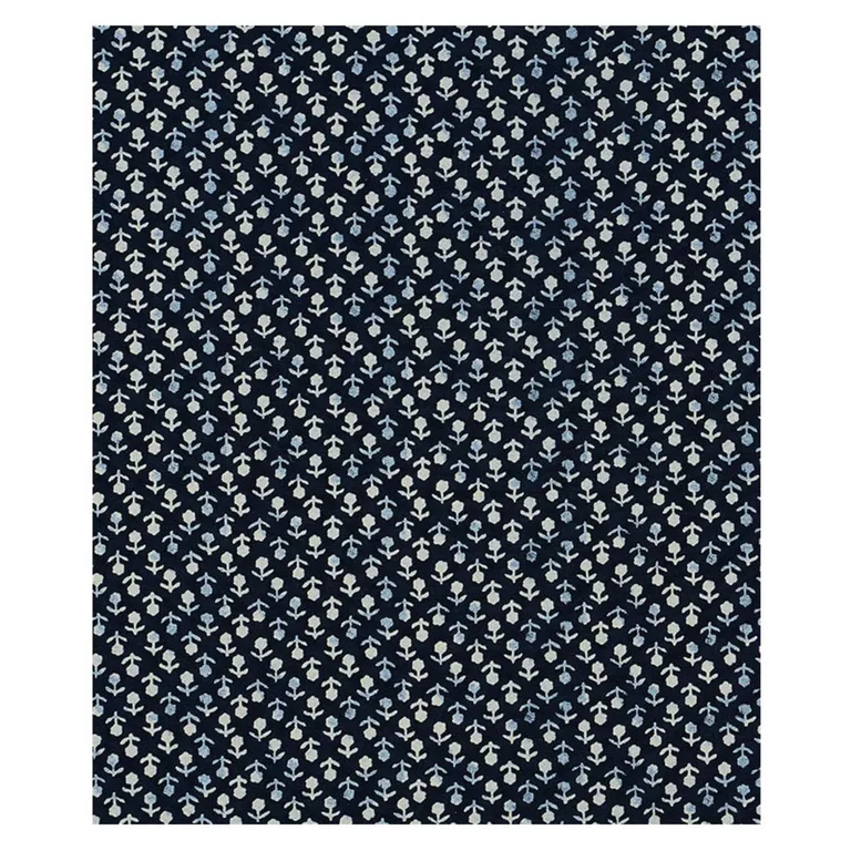 Schumacher 179351 Beatriz Handprint Indigo fabric swatch