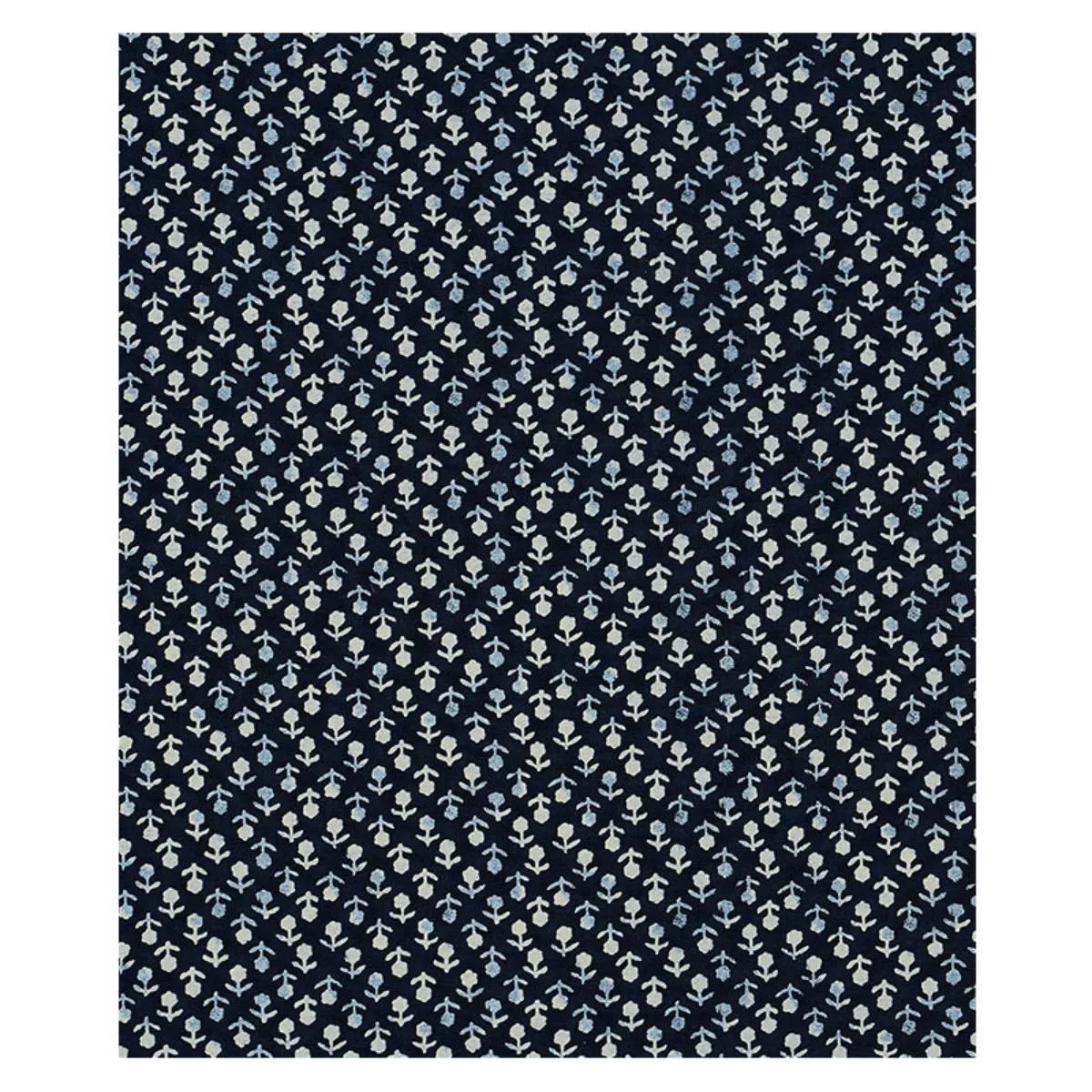 Schumacher 179351 Beatriz Handprint Indigo fabric swatch