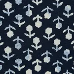 Schumacher 179351 Beatriz Handprint Indigo fabric swatch