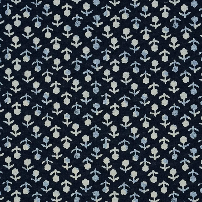 Schumacher 179351 Beatriz Handprint Indigo fabric swatch