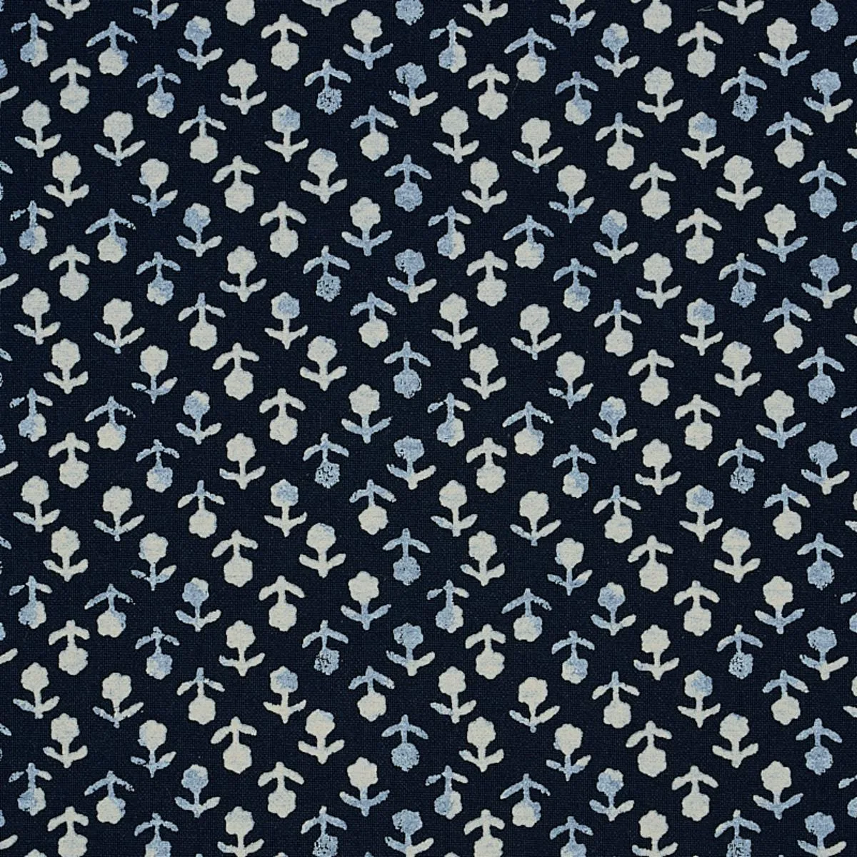 Schumacher 179351 Beatriz Handprint Indigo fabric swatch