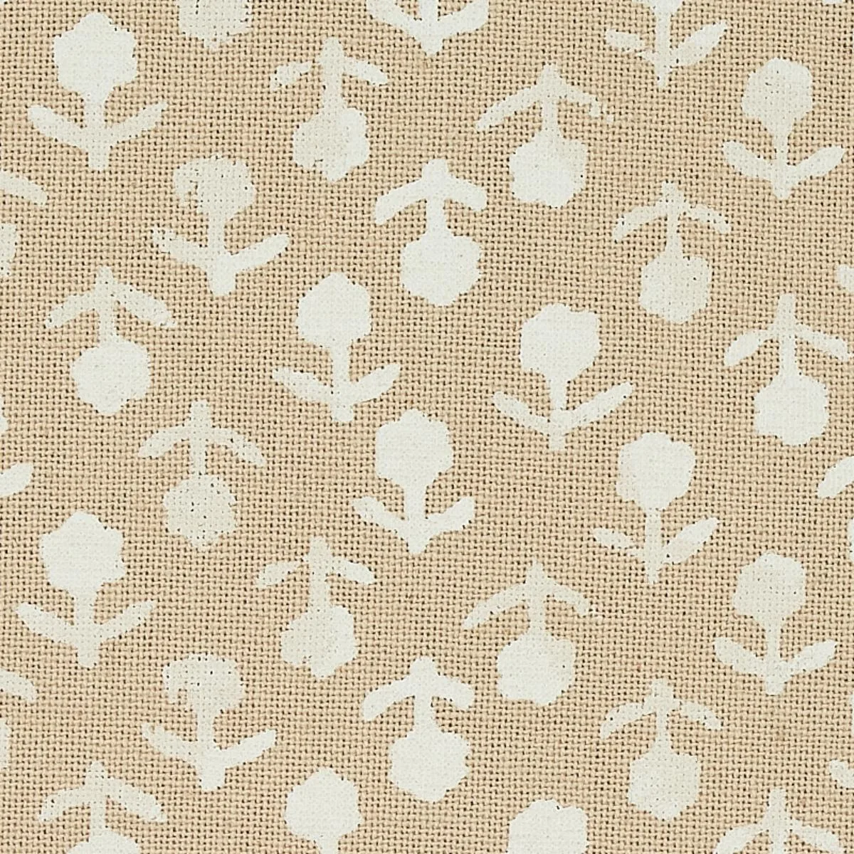 Schumacher 179352 Beatriz Handprint Natural fabric swatch