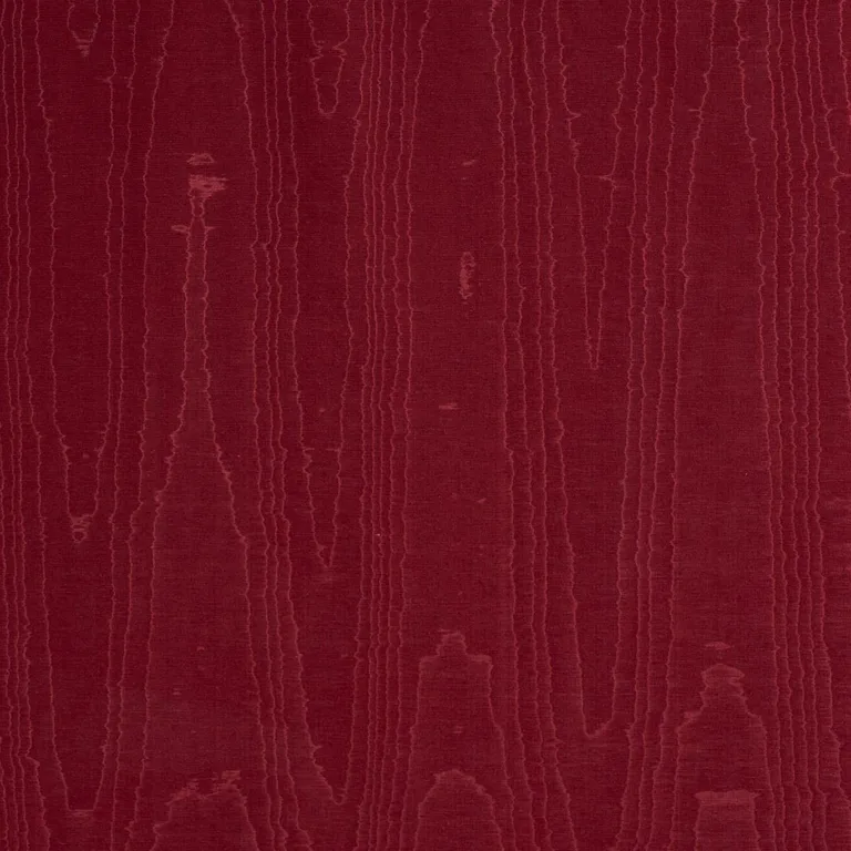 Schumacher 83254 Beau Cotton Linen Moiré Crimson fabric swatch
