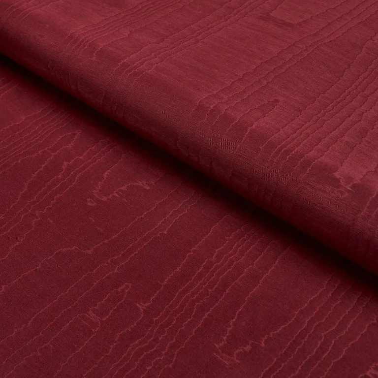 Schumacher 83254 Beau Cotton Linen Moiré Crimson fabric swatch