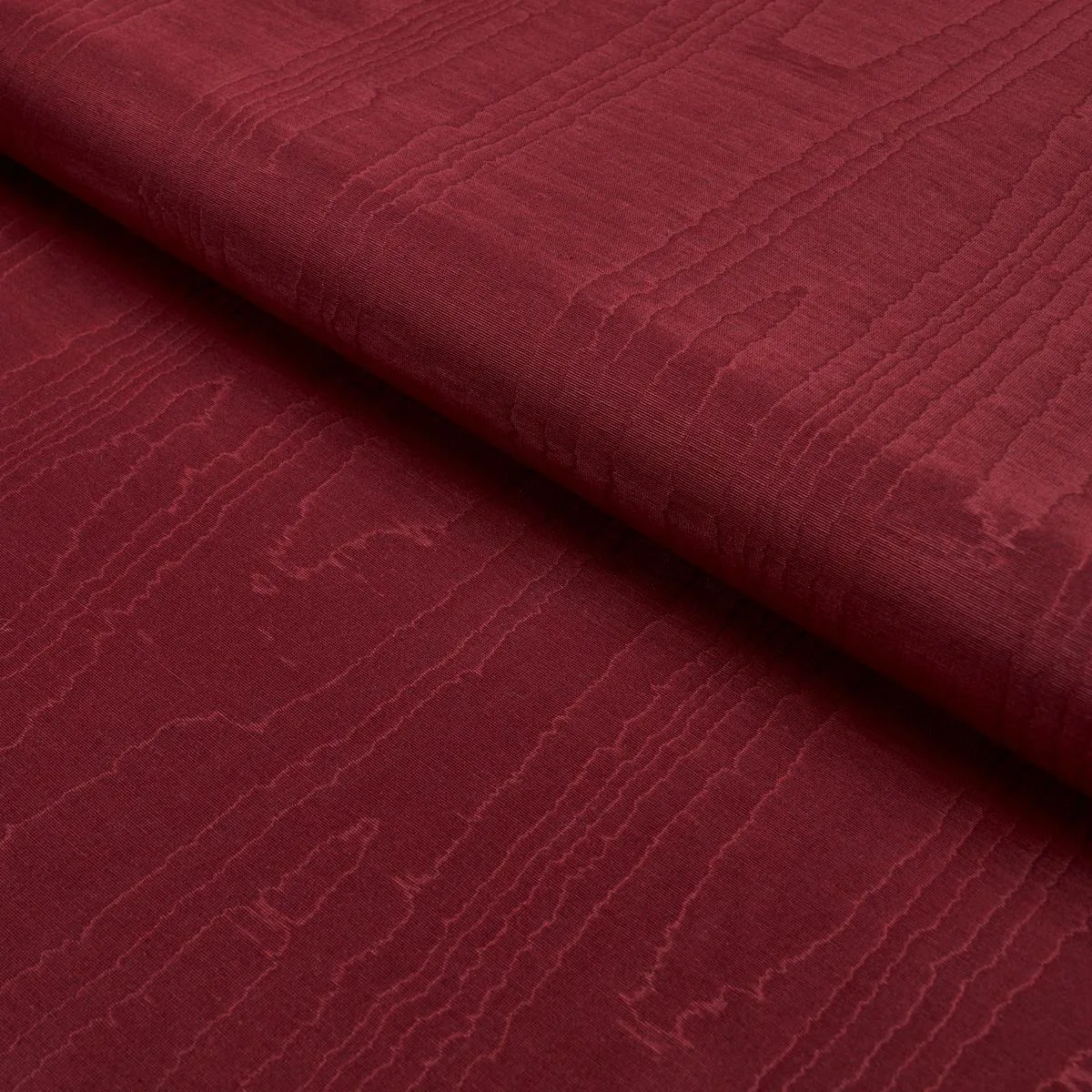 Schumacher 83254 Beau Cotton Linen Moiré Crimson fabric swatch