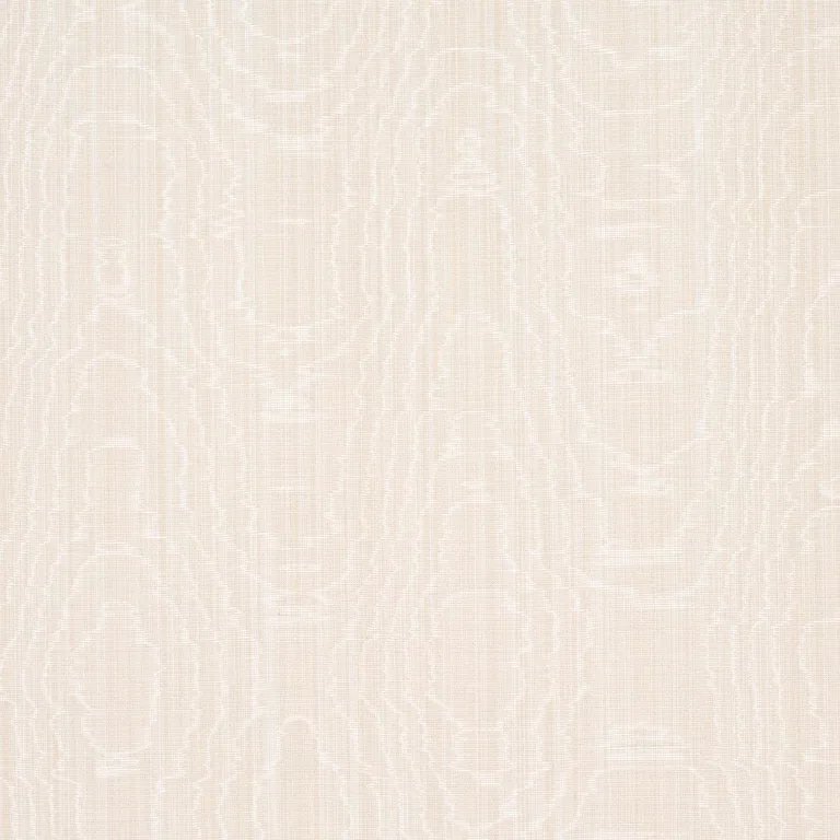 Schumacher 83250 Beau Cotton Linen Moiré Oyster fabric swatch