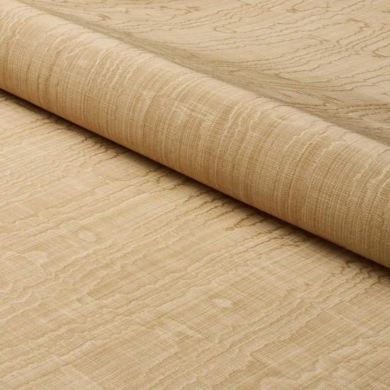 Schumacher 83252 Beau Cotton Linen Moiré Soft Gold fabric swatch