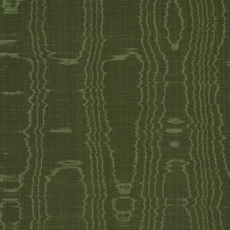 Schumacher 83253 Beau Cotton Linen Moire Olive fabric swatch