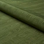 Schumacher 83253 Beau Cotton Linen Moire Olive fabric swatch