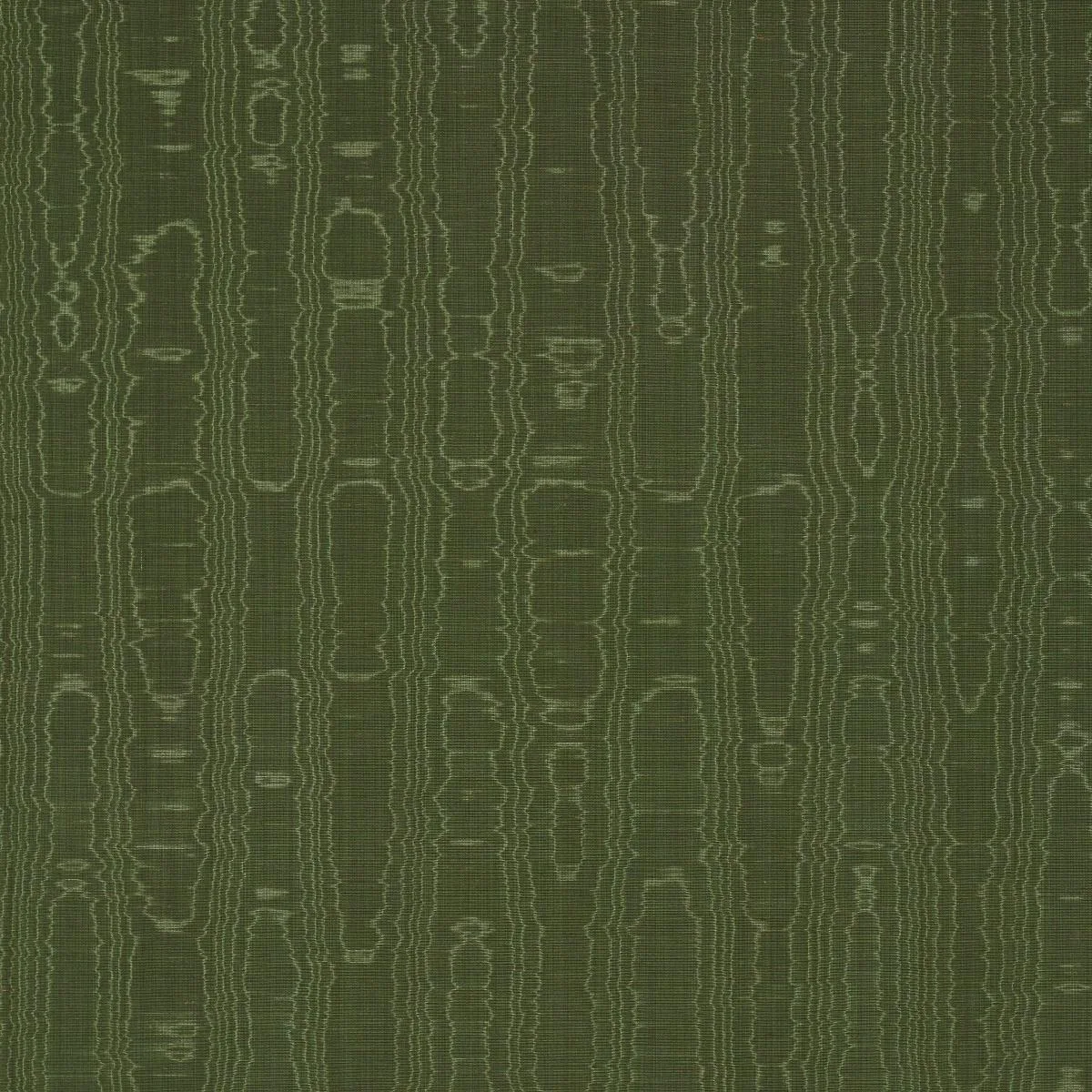 Schumacher 83253 Beau Cotton Linen Moire Olive fabric swatch