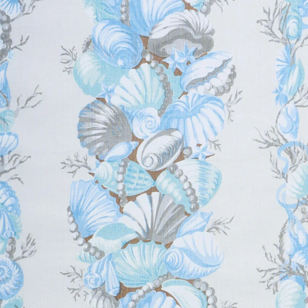 Schumacher 178780 Bedolina Chintz Blue & Grey fabric swatch