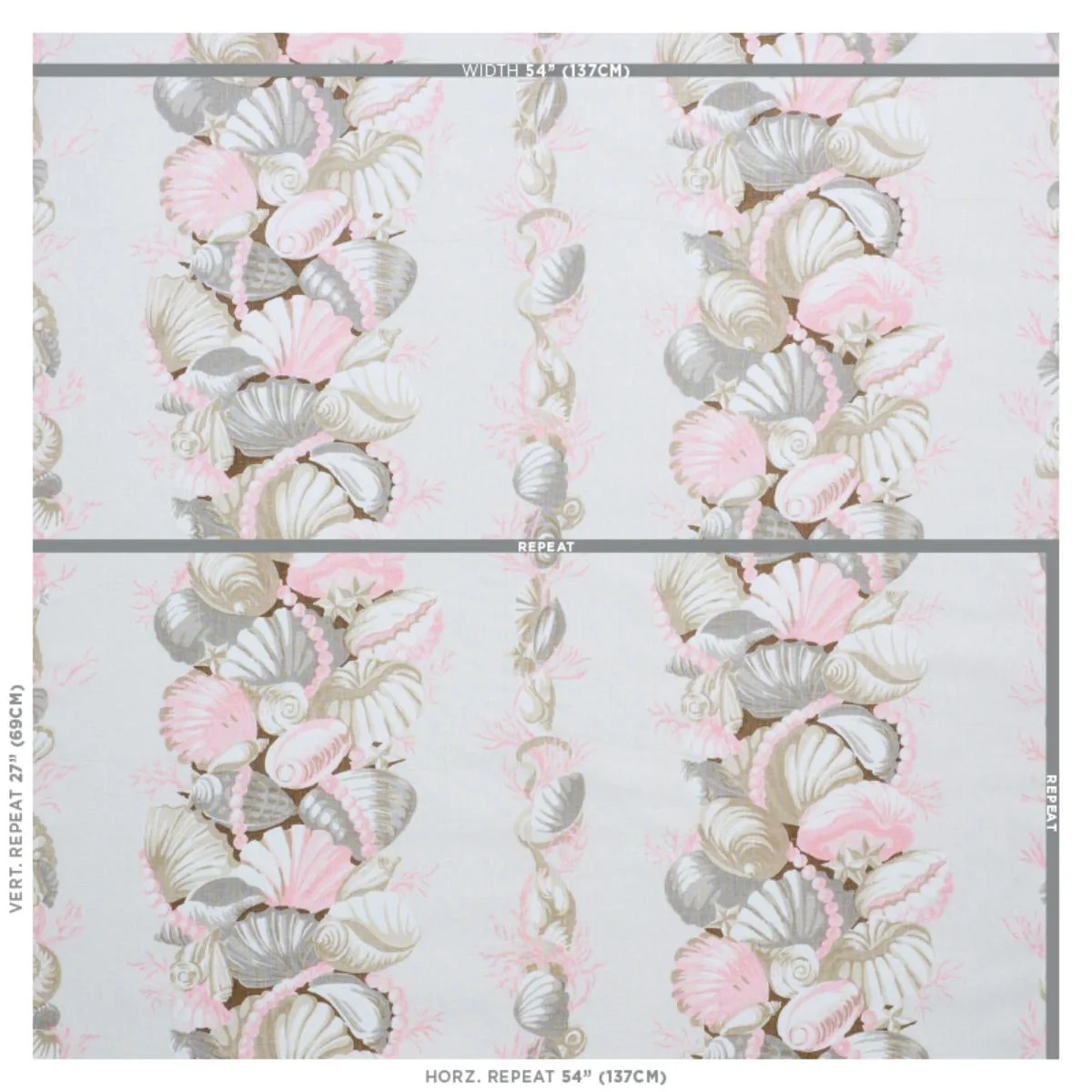 Schumacher 178781 Bedolina Chintz Pink & Natural fabric swatch