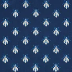 Schumacher 77411 Bee éPinglé Blue fabric swatch