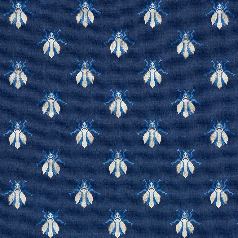Schumacher 77411 Bee éPinglé Blue fabric swatch
