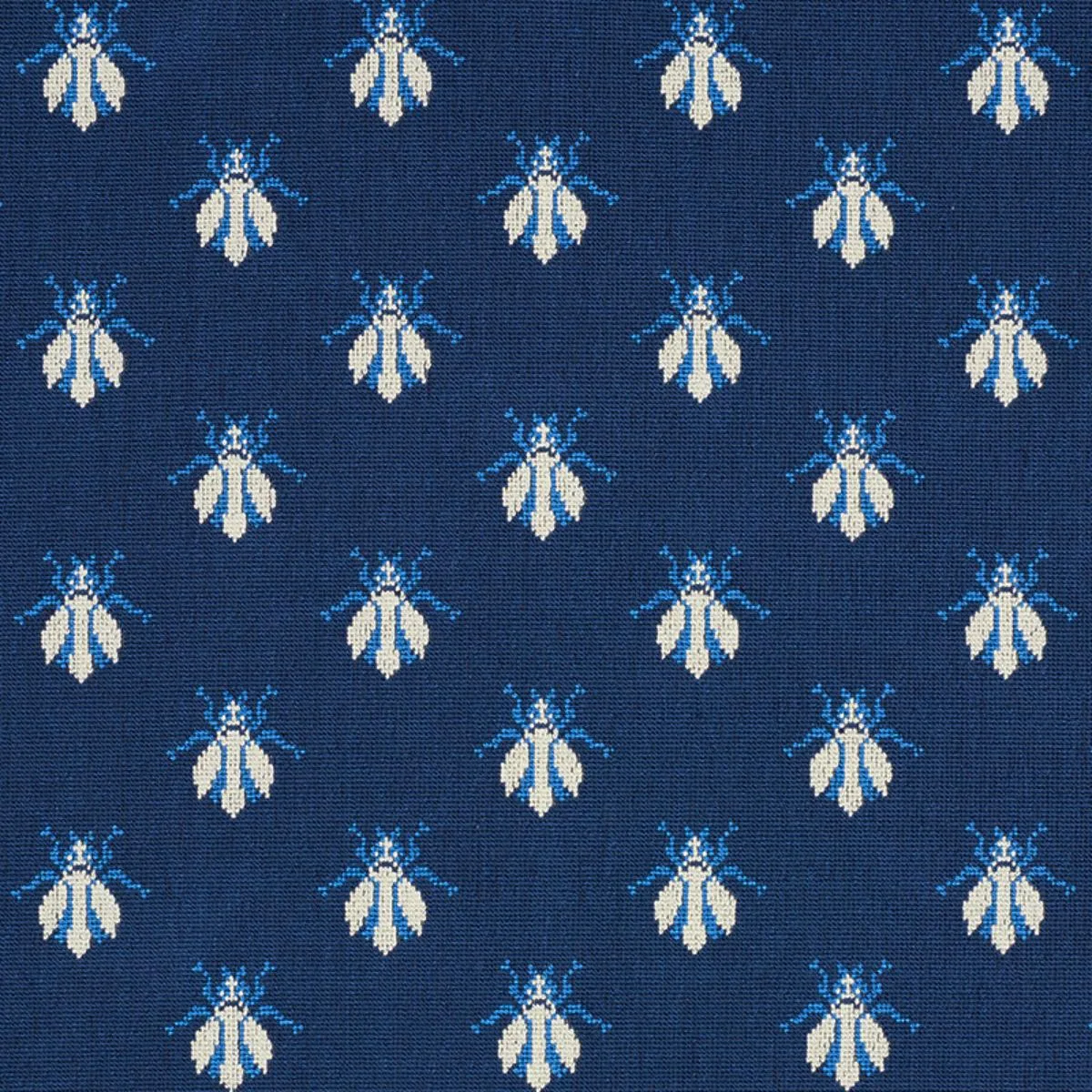 Schumacher 77411 Bee éPinglé Blue fabric swatch