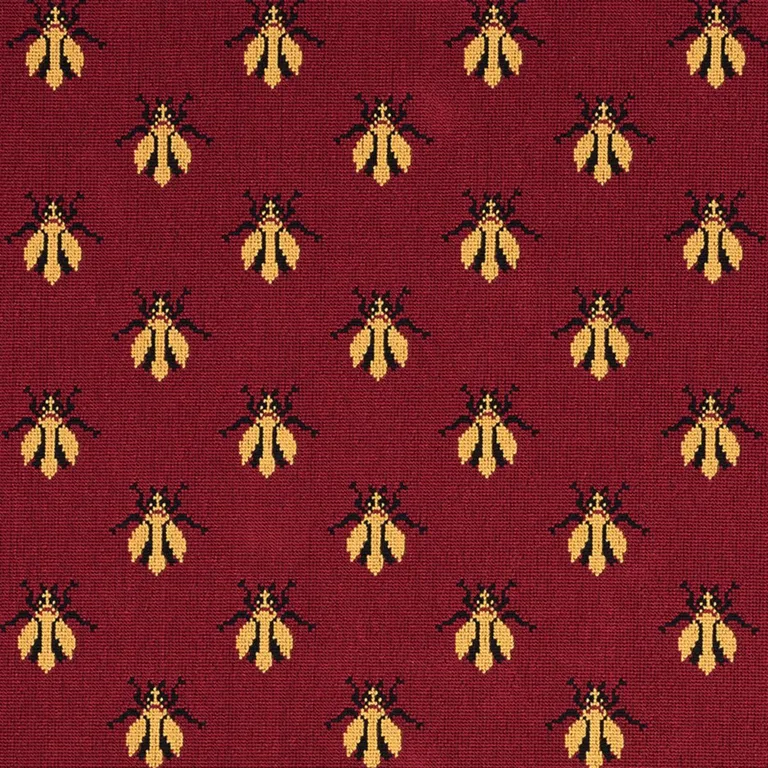 Schumacher 77410 Bee éPinglé Red fabric swatch