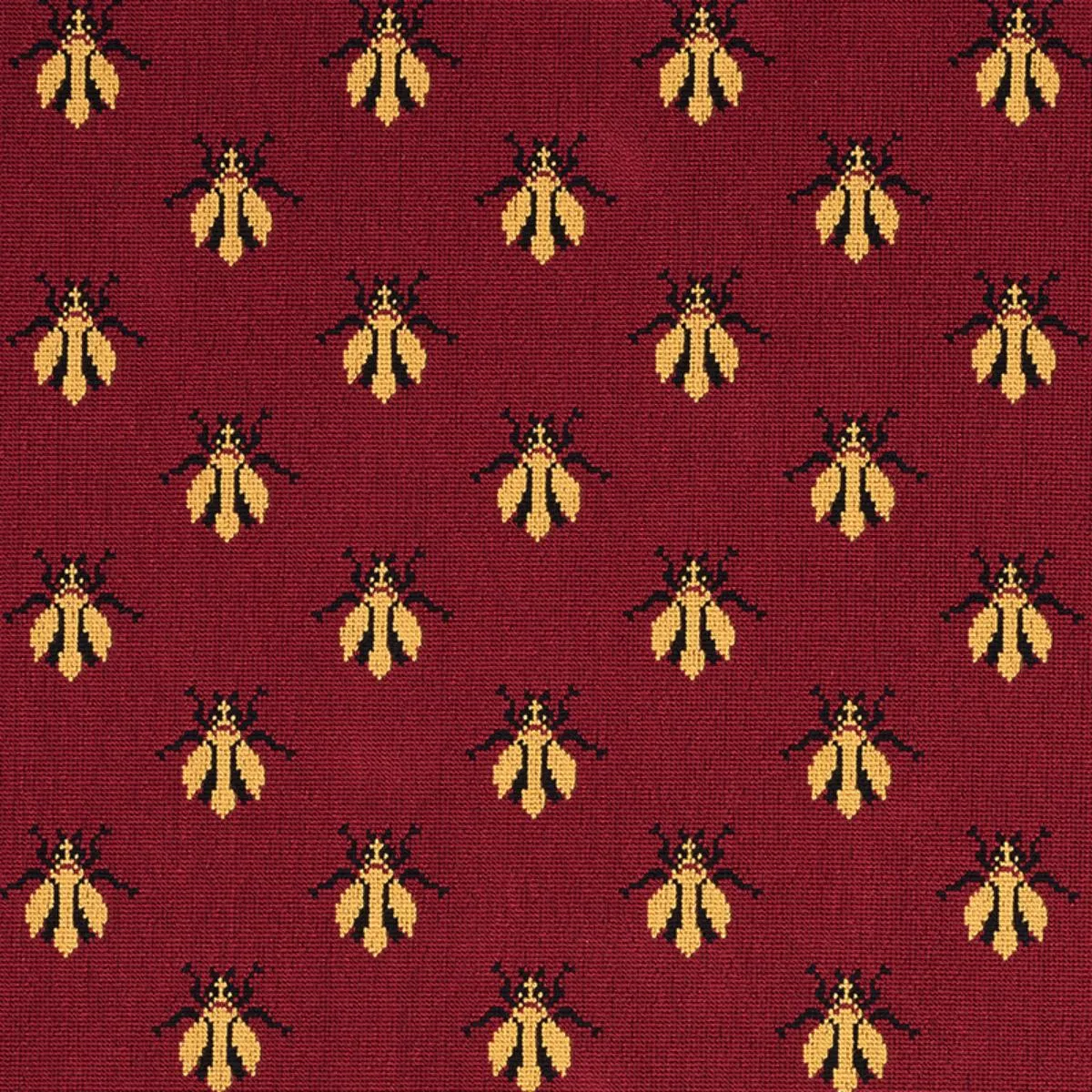 Schumacher 77410 Bee éPinglé Red fabric swatch
